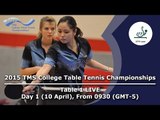 2015 TMS College Table Tennis Championships - Day 1 Table 1 LIVE