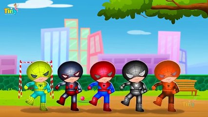 Five Little Spiderman Jumping On The Bed | Nursery Rhymes For Children | TinyDreams Kids