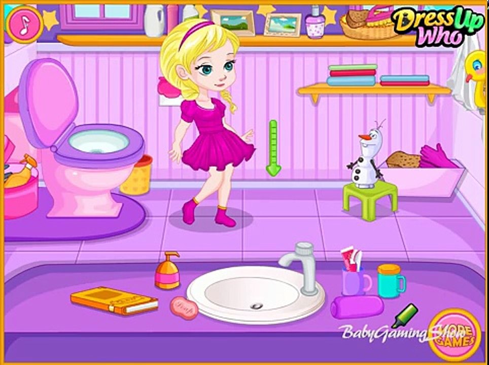 Baby Elsa Potty Train - Lets Help Baby Elsa To Use The Potty - baby doll potty training