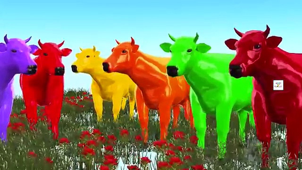 3D корова цветные Цвет песня | мультфильм детские стишки для изучения Коллекция потешки, детские