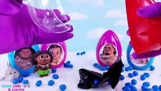 MOANA! Toy Surprise Eggs! Fun Learn Colors Video for Kids Toddlers Children