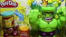 Play Doh CAN HEADS MARVEL Smashdown Hulk Featuring Iron Man, Spiderman, Venom, Captain Ame