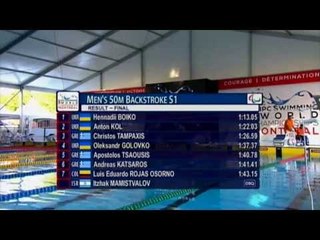 Swimming - men's 50m freestyle S4  - 2013 IPC Swimming World Championships Montreal
