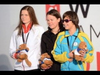 Swimming - women's 100m backstroke S11 medal ceremony - 2013 IPC Swimming World Championships
