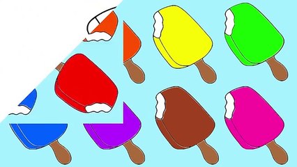 Descargar video: Learn Colors with Rainbow Popsicle Ice Cream Coloring Pages (10) Educational Video for Tod