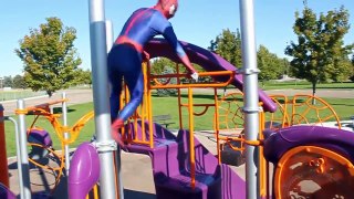 Blue Spiderman vs Joker - Real Life Superhero Battle! Death Match Fight