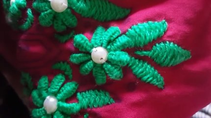 Double cast flower stitch hand embroidery