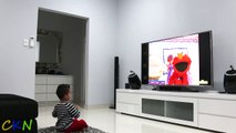 Watching Elmo's World on TV Suddenly Elmo Appears To Surprise Ckn Toys-eQX