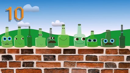 Ten Green Bottles hanging on the wall | Famous English Nursery Rhyme | Cartoon Rhymes