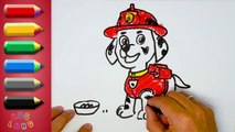 How to Draw ♦ Marshall from Paw Patrol ♦ Preschool Drawing Lesson for Kids