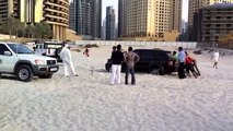 Dubai Beach Car Park Range Rover Fail http://BestDramaTv.Net