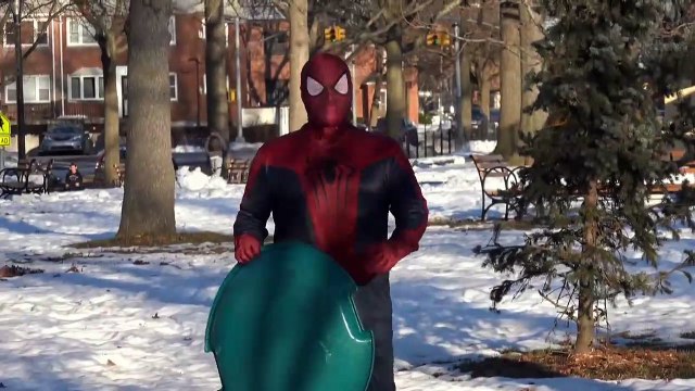 Batman vs Joker vs Spiderman - Superheroes Snow Sled Races - Real Life Superhero Movie - Marvel - DC-KJ