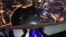 That's one way to crash a pool party - BASE jumpers in Kuala Lumpur http://BestDramaTv.Net