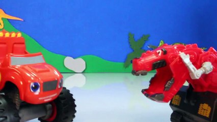 DINOTRUX Toys Ty RUX (Dinosaurs & Trucks) Gets Help from BLAZE AND THE MONSTER MACHINES Toypals.tv-zeDzI