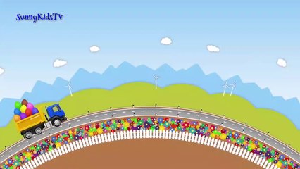 Trucks cartoon for children Learn fruits Surprise eggs Compilation videos for kids-UU