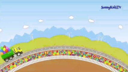 Trucks cartoon for children Surprise Eggs Learn fruits and vegetables Compilation video for kids-ur