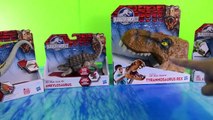 Jurassic World toys dinosaur videos for children T-rex puppet Dilophosaurus Dimorphodon Ankylosaurus-H