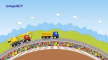 Trucks for kids. Crane Truck. Surprise Eggs. Learn Sweets, Candies. Video for children.-muv