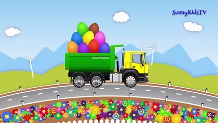 Trucks cartoon for children Surprise Eggs Learn fruits and vegetables Compilation video for kids-urs
