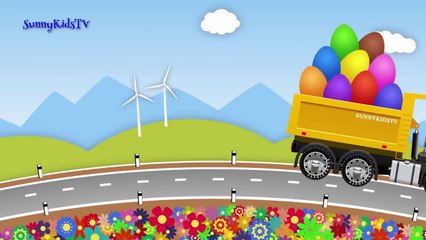 Trucks for kids. Dump Truck. Surprise Eggs. Learn Fruits. Video for children.-MV6I1VNdK