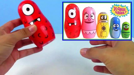 Yo Gabba Gabba Stacking Cups! Learn Colors Nesting Dolls Dinosaur with Surprise Toys ToyBoxMagic-K0cIY