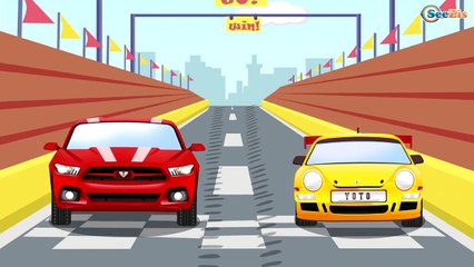 The Yellow Excavator digging & Little Truck help - Cars & Trucks for Kids