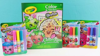 Shopkins Crayola Coloring Sticker Book! Speed Color Strawberry Kiss! Twozies Unboxing-1DBHCL