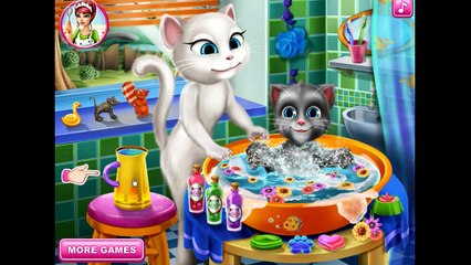 Talking Angela Baby Wash - My Talking Tom and Angela Game Movie For Kids Children.