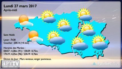 HPyTv Pyrénées | La Météo de Tarbes Pau Bayonne (27 mars 2017)