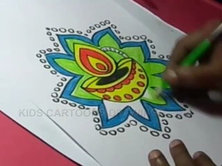 How to Draw Diwali Festival Rangoli Design Step by Step
