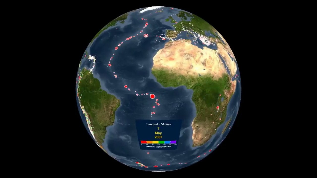 all the earthquakes in the world from 2001 to 2018