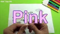 Пеппа свинья раскраска Книга л раскраска страницы для Дети обучение Радуга цвета видео