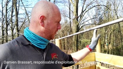 Une tyrolienne à virages, unique en Belgique, à  l'Aventure Parc de Wavre