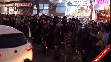 Polise saldıran Suriyelilere linç girişimi