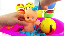 Fun Play & Learn Colors Baby Doll Bath Smiley Face Balls Candy Cups Pretend Play Kung Fu Panda