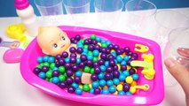 Learn Colors Baby Doll Bubble Gum Bathtime   Ice Cream Surprise Toys Compliation Video