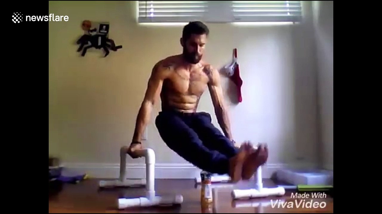 Man performs amazing 'handstand bottle flip challenge'