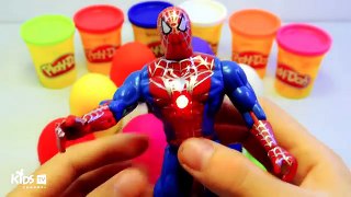 Surprise Eggs Play-doh Spiderman Elsa Peppa Pig Surprise Toys Learn Colors Kids videos