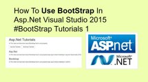 How use bootstrap in asp.net visual studio 2015 #bootstrap tutorials 1