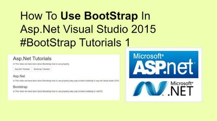 How use bootstrap in asp.net visual studio 2015 #bootstrap tutorials 1