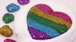무지개 반짝이 하트 폼클레이 액체괴물 만들기 액괴 천사 점토 놀이 DIY How To Make Rainbow Glitter Heart Slime Clay,supe