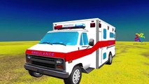 Cars & Trucks Cartoons for Kids - Police Truck & Car, Ambulance, Helicopter - Diggers for