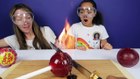 EXPERIMENT Glowing 1000 degree Knife VS Giant Chupa Chups Lollipops - School Supplies Toys-8CN7mrNH3uM