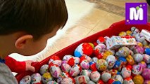 Сотни яиц с игрушками Мистер Макс & Мисс Катя (новый выпуск ) на тележке Макс и Катя ссыпали киндеры у мамы с кладовки 3