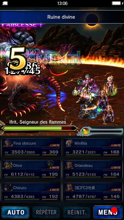 FFBE - Art Of Chaining - Ifrit Vs Olive & 2 Orlandeau