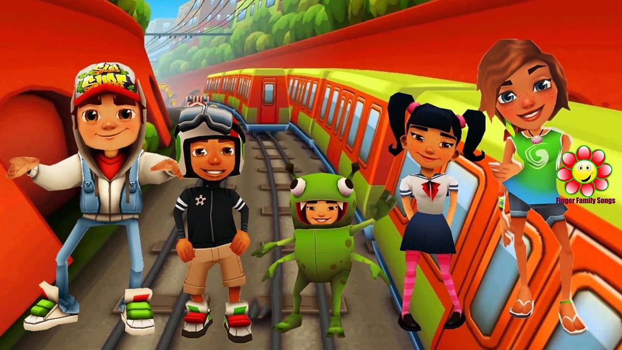 Finger Family Subway Surfers Cheats | Hulk Cartoons | Spiderman Wheels On The Bus Nursery
