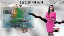 High level of fine dust continues with rain expected in the southern regions