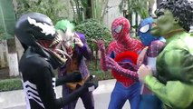 Colorful Bulldozer CRASH Spiderman!!! Dozer Superheroes fun Hulk Venom Joker Children Action Movies