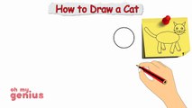 How To Draw A Cute Kitten Face - Tabby Cat Face Drawing Art for Kids | CC