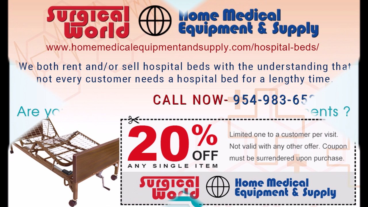 Hospital Beds | Oxygen Tanks |Ostomy Supplies | Oxygen Concentrator |Call Now 954-983-6523